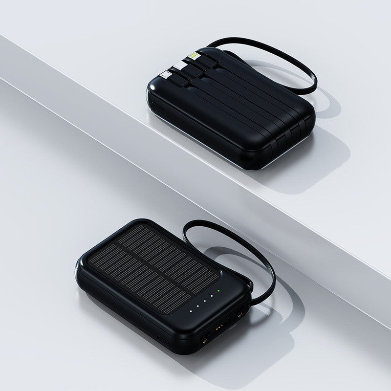 Mini Power Bank Solar con Cables Integrados