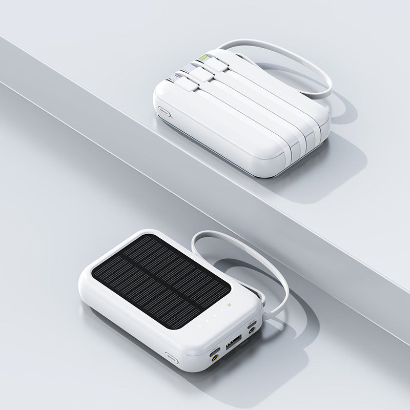 Mini Power Bank Solar con Cables Integrados